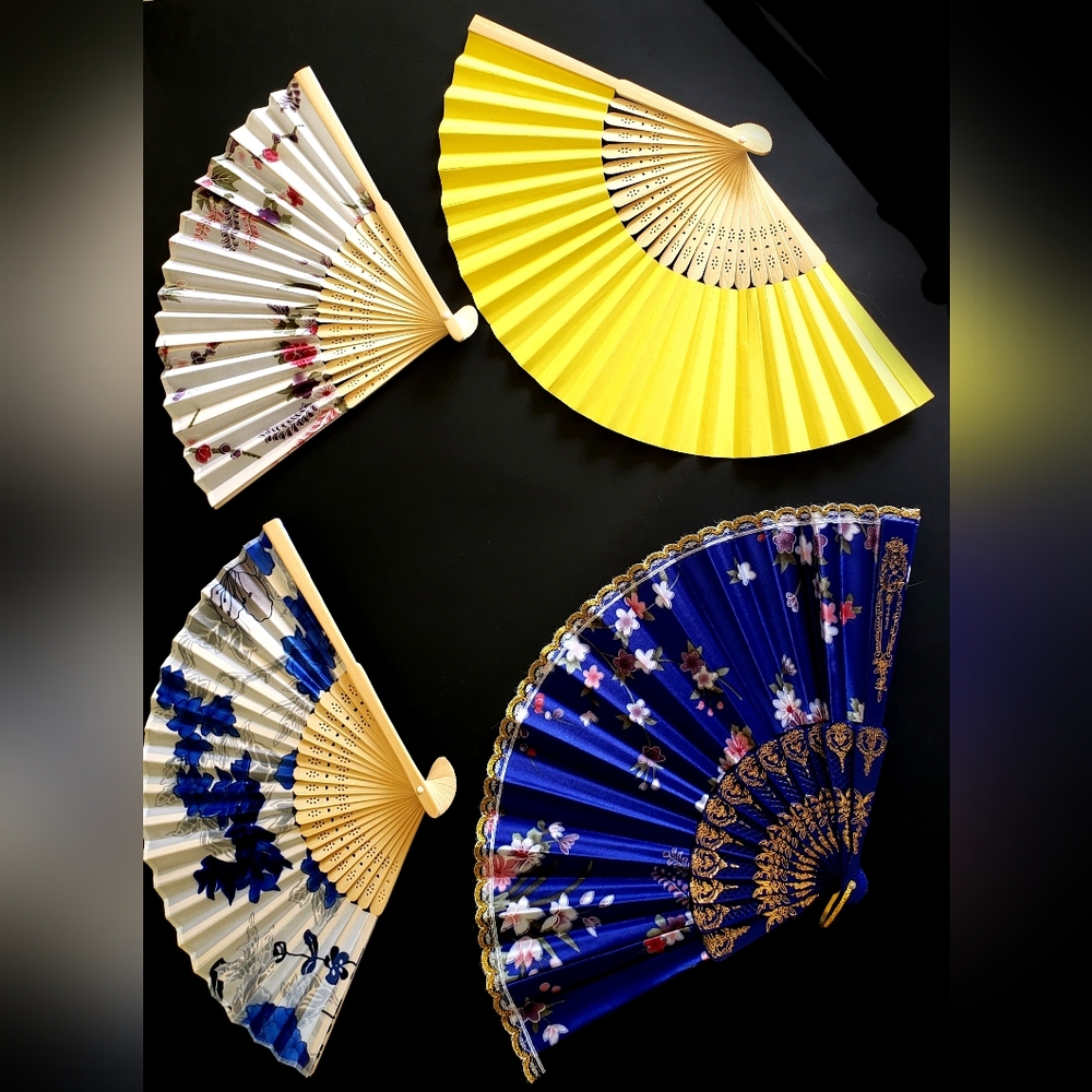 Brilliantly Colored Floral Hand Fan Collection